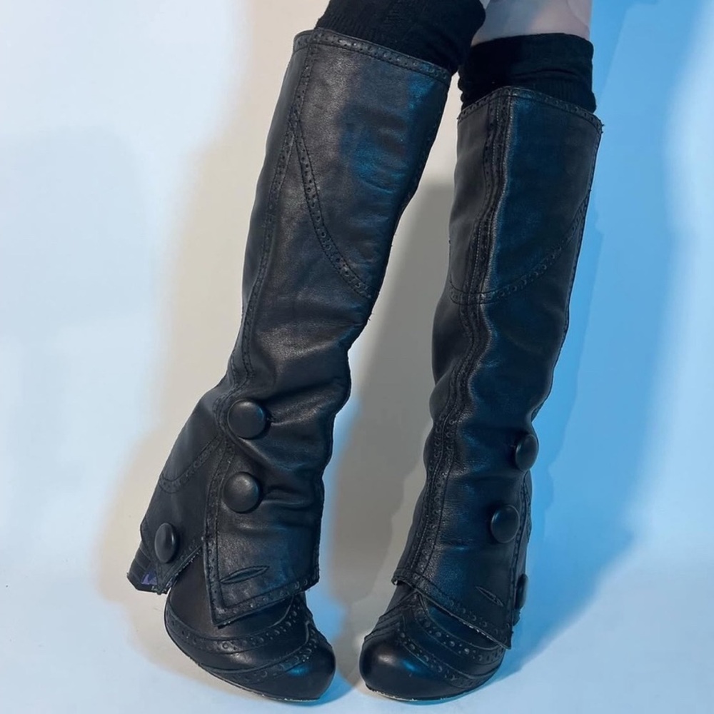 In search of Irregular choice spit boots in black